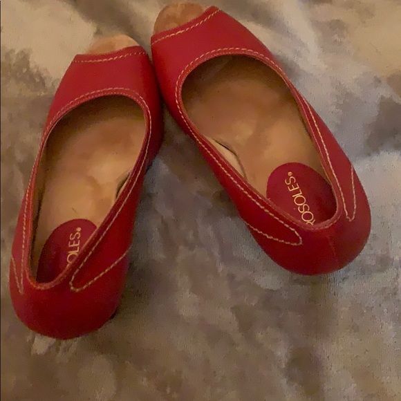 Aero soles red wedge peep toes - Picture 3 of 3